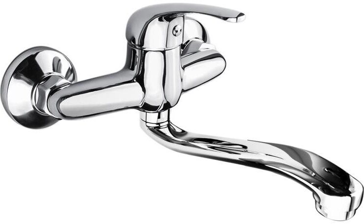 Mereo Drezová nástenná batéria, Lila, 100 mm, s ramienkom plochým vyhnutým 210 mm, chróm