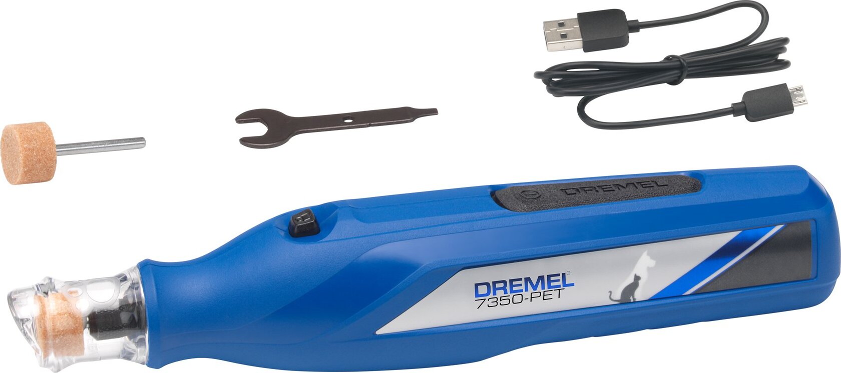 DREMEL brúska na pazúriky AKU 7350 PET, 2 ks príslušenstva F.013.735.0PA, 1× 2 Ah