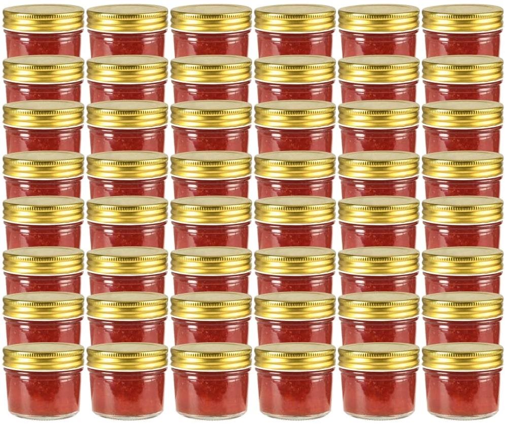 Zaváracie poháre so zlatými viečkami 48 ks 110 ml
