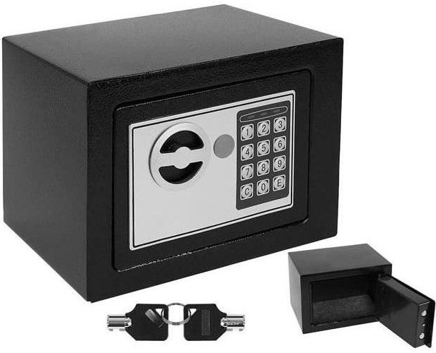 MG S8799 trezor na kód 23 × 17,5 × 17 cm, čierny