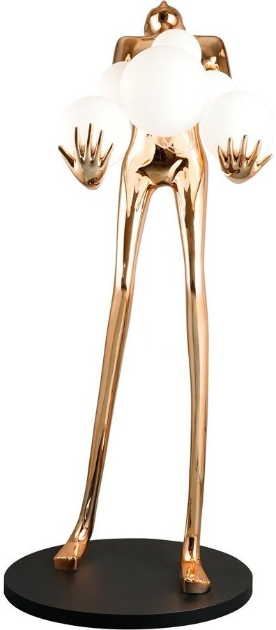 IMMAX SILUETTE HUMAN BALL – 180 cm – socha stojaca lampa sklolaminát plast rose gold 6× E27