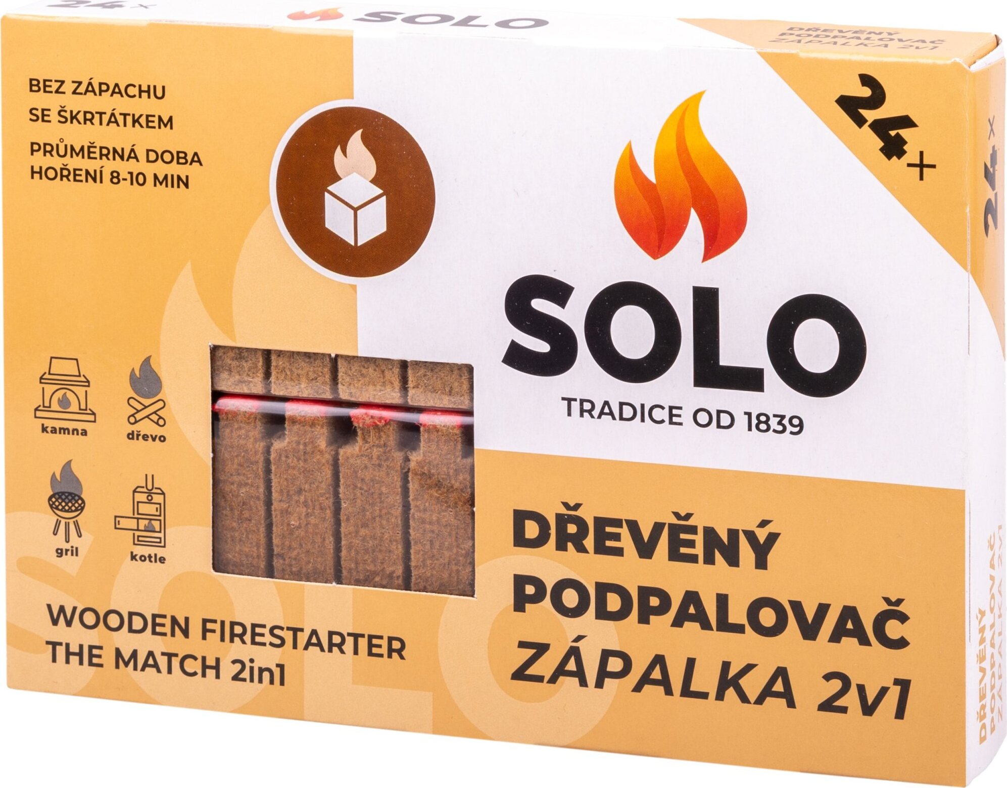 SOLO Podpaľovač Zápalka 2 v 1 – 24 ks