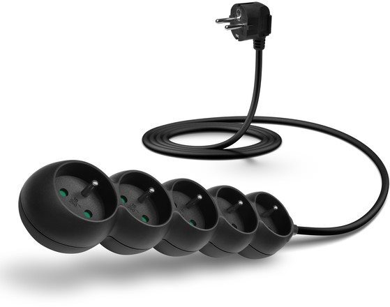 CONNECT IT predlžovací 230 V, 5 zásuviek, 2 m, čierny