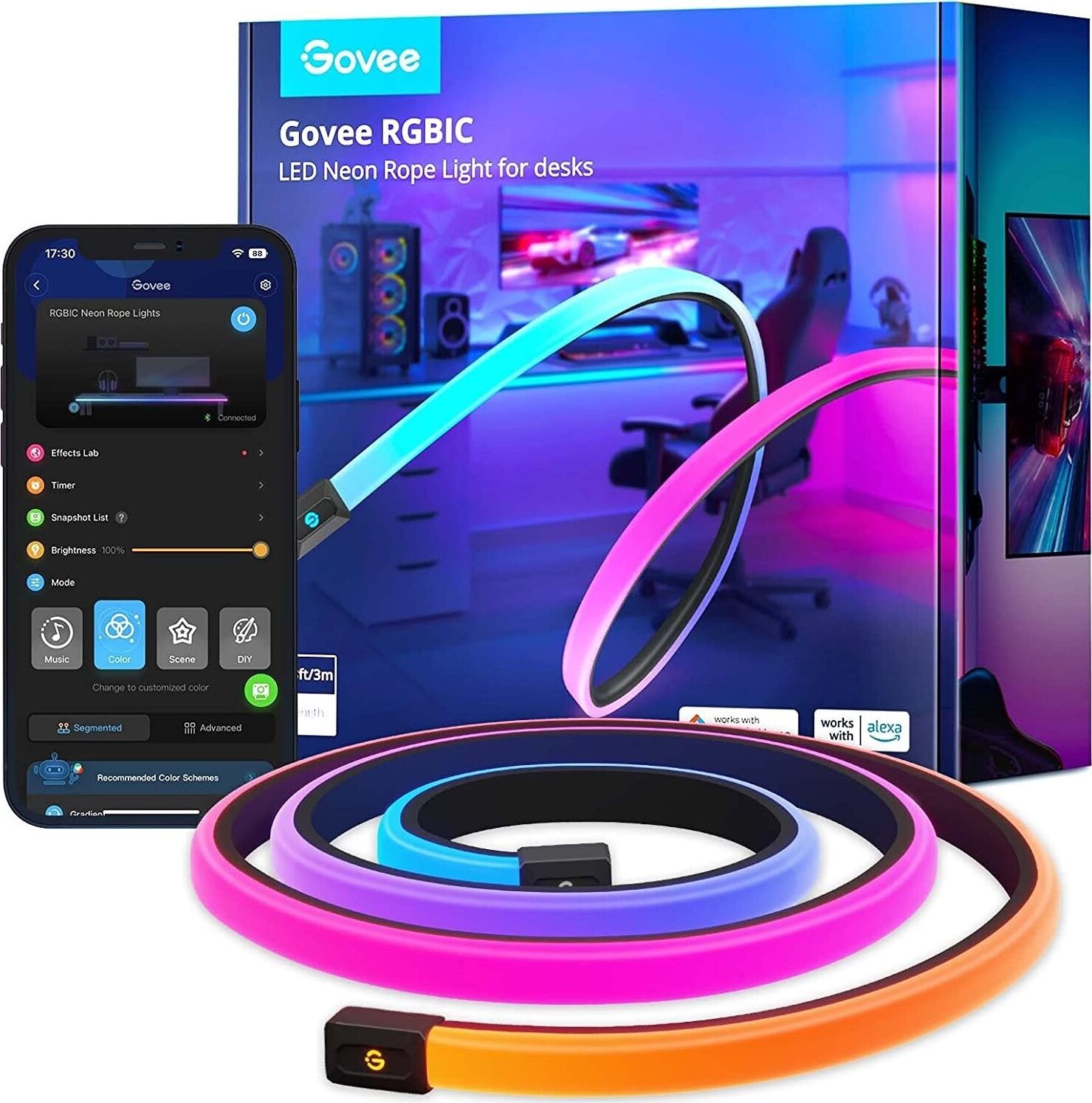 Govee Neon RGBIC LED podsvietenie stola