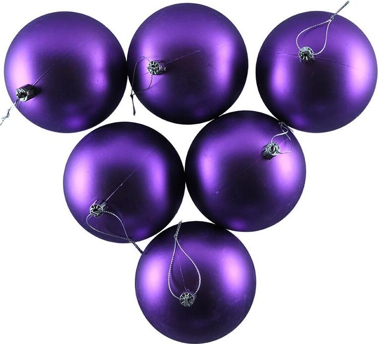 DECOLED Plastové gule, priem. 10 cm, fialové, 6× matná