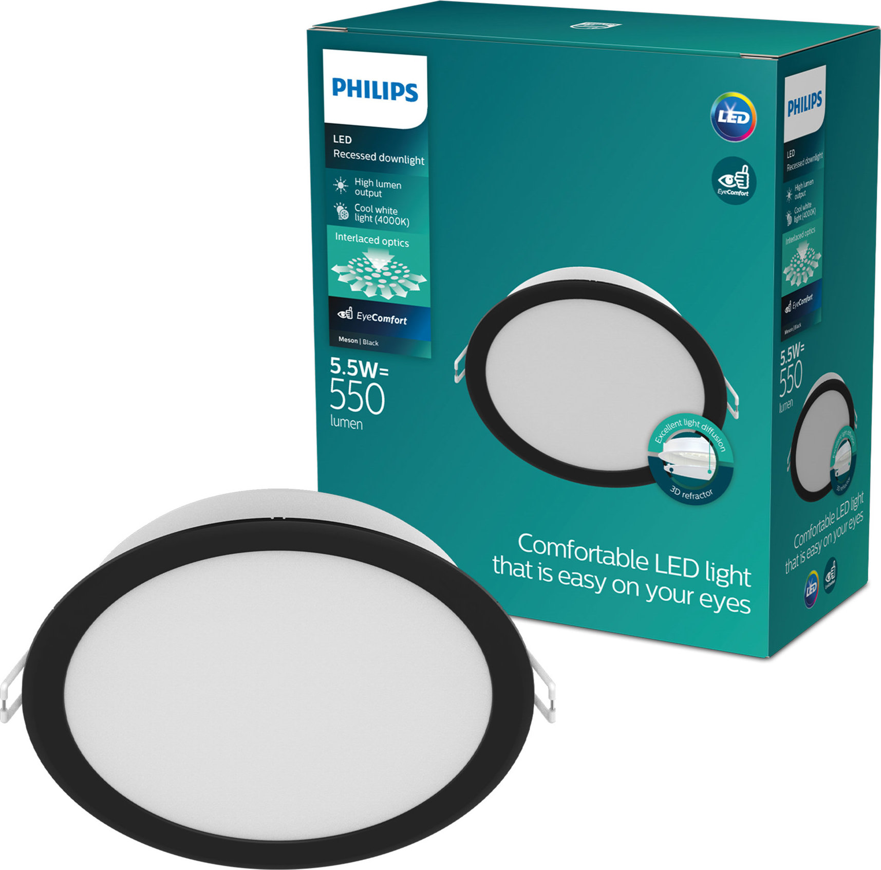 Philips MESON 080 5,5 W 40K BK recessed