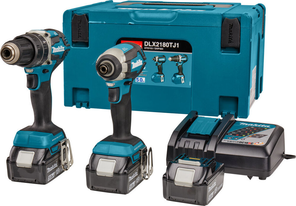 MAKITA Súprava AKU náradia DHP484 + DTD153 Li-Ion LXT 18 V/5,0 Ah, DLX2180TJ1 (3× 5 Ah)