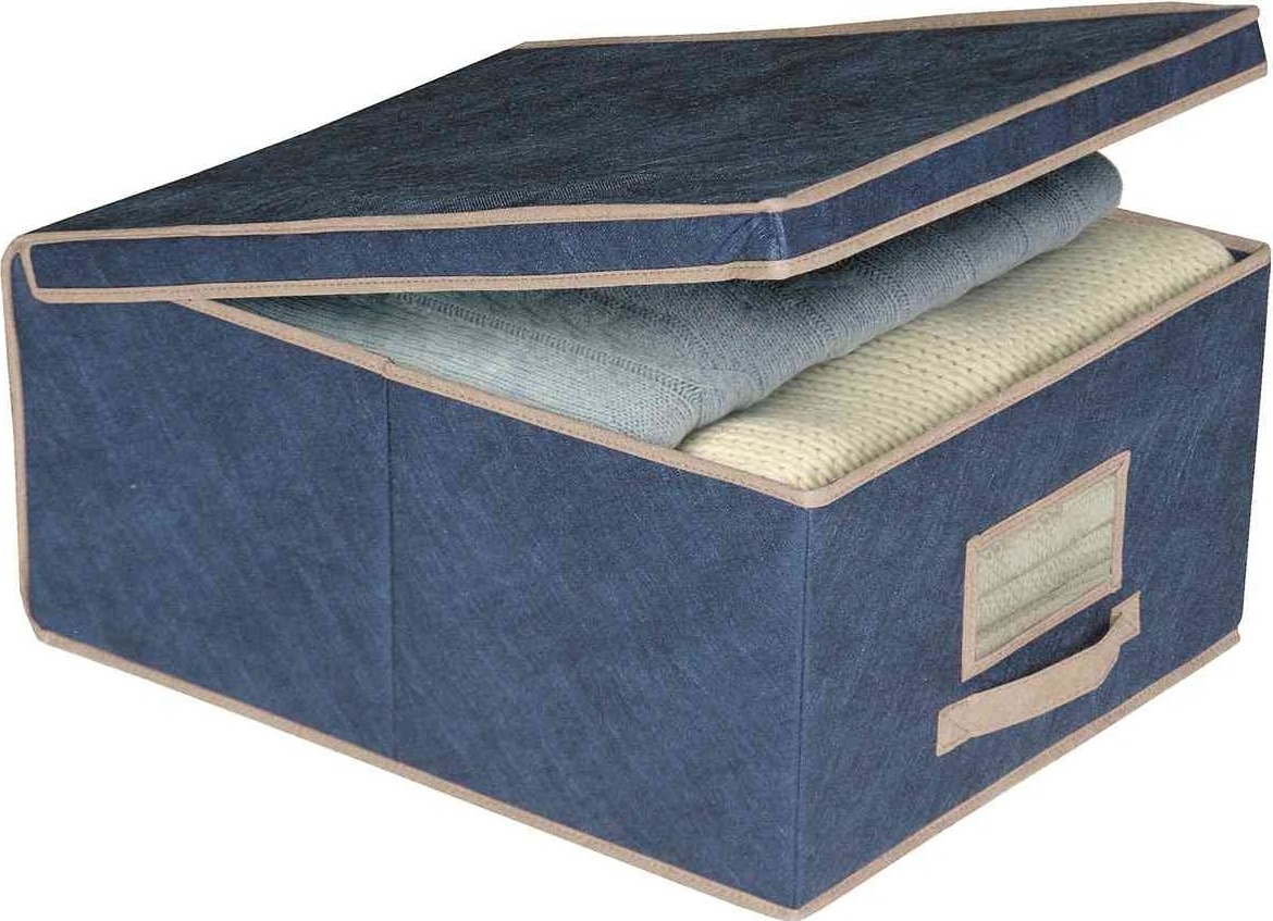 ORDINETT Box úložný 50 l skladací modrý 50 × 40 × 25 cm