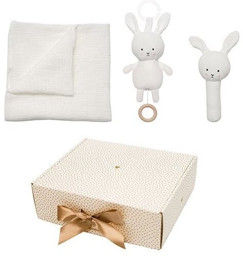 Jabadabado darčeková sada s mušelínovou dekou Bunny