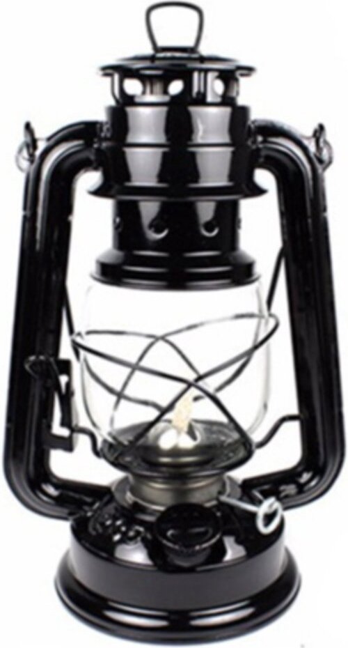 Hütermann Petrolejová lampa kovová 25 cm černá