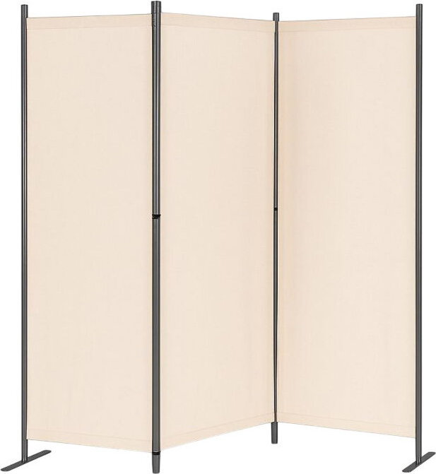 MultiGarden AW-022/3TLG Skladací záhradný a izbový paraván, 3-dielny, 167 × 164 cm, béžový