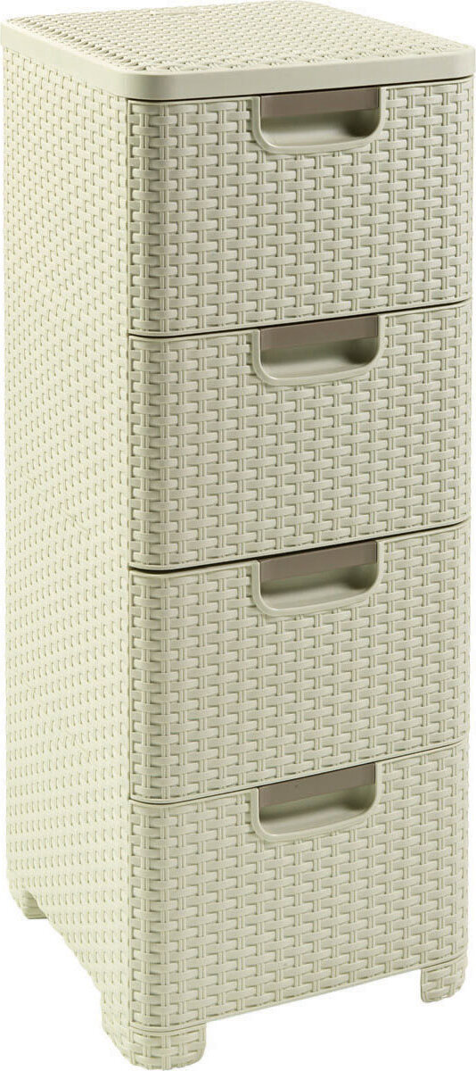 Curver Rattan, zásuvky, šírka 33 cm, béžový
