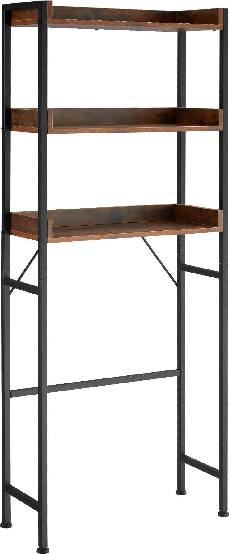 TecTake Polička do kúpeľne Seattle – 67 × 25 × 165,5 cm – Industrial tmavé drevo