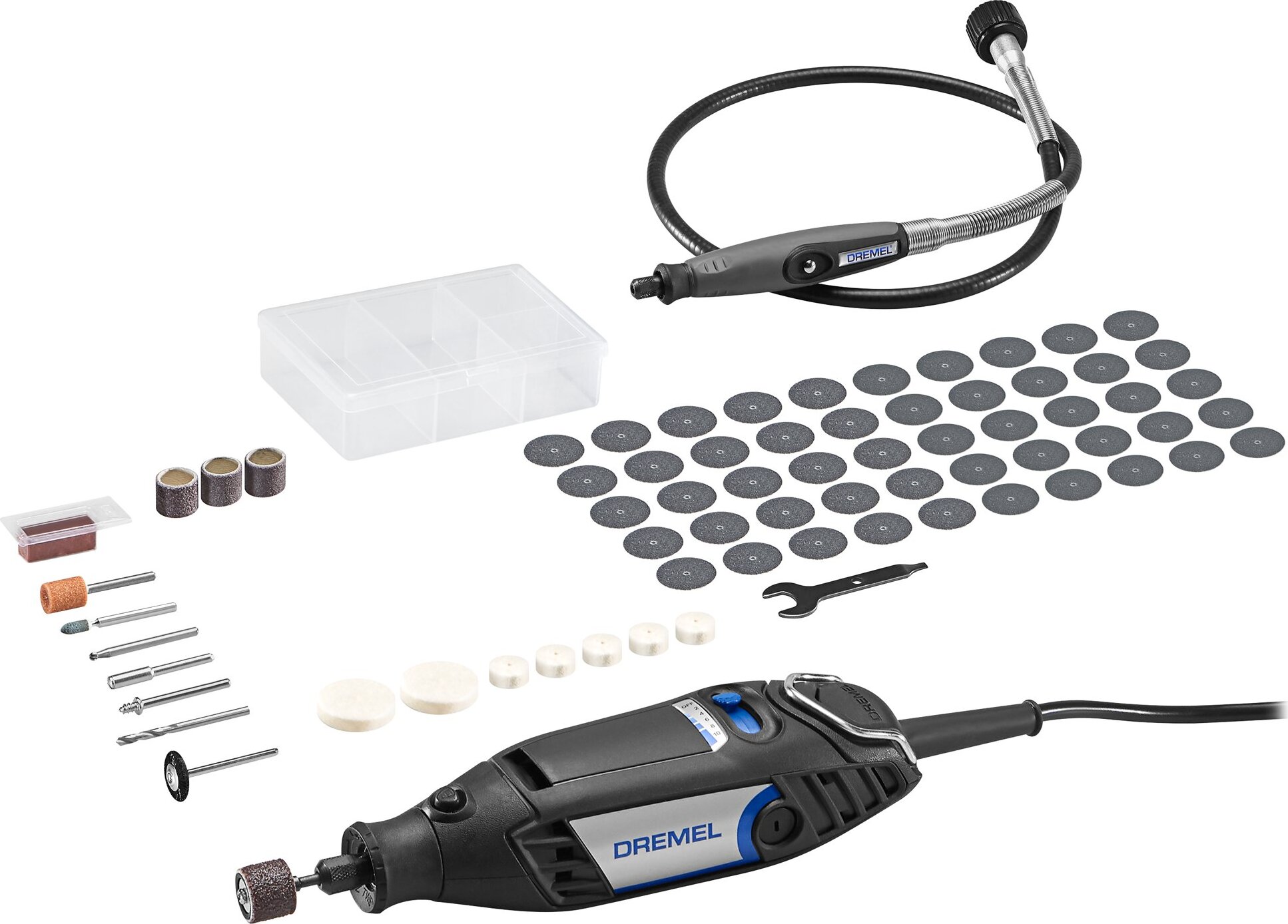 DREMEL Priama brúska elektrická 3200, 90 ks príslušenstva, ohybný hriadeľ F.013.320.0JA