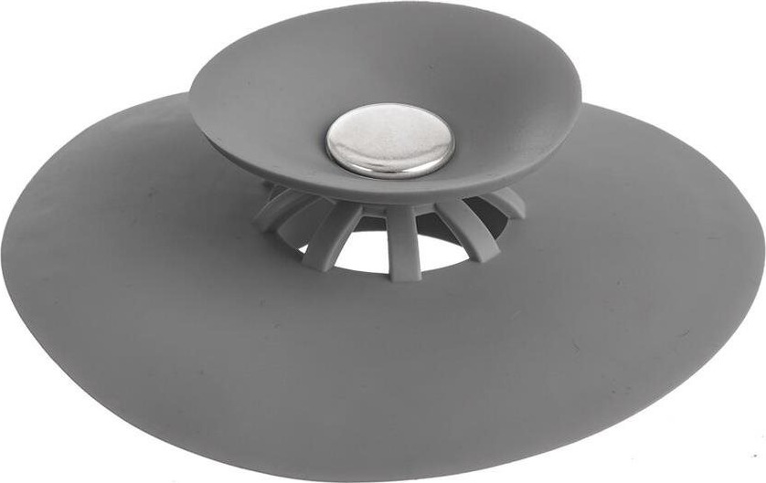 ORION Lapač nečistôt/zátka do drezu guma pr. 10 cm sivá