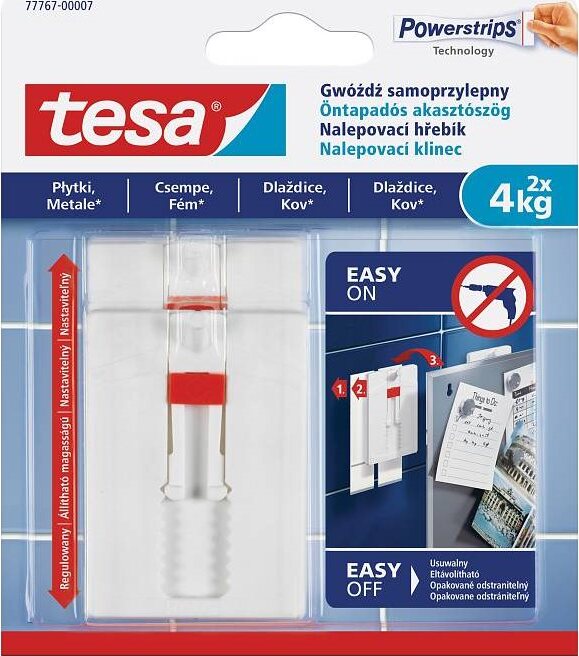 tesa Nastaviteľný nalepovací klinec na dlaždice a kov 4kg