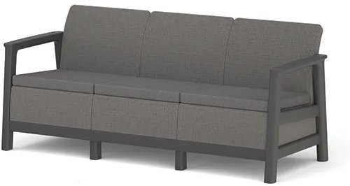 Keter Scandi Linea 3 Seaters Sofa, Mountain Grey/Grafit