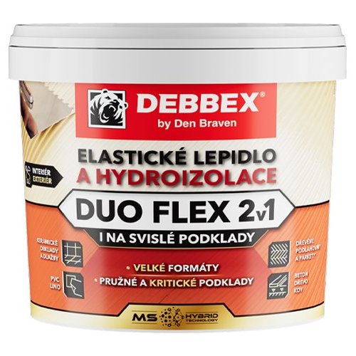 Den Braven Elastické lepidlo a hydroizolácia DUO FLEX L8600 5 kg Debbex