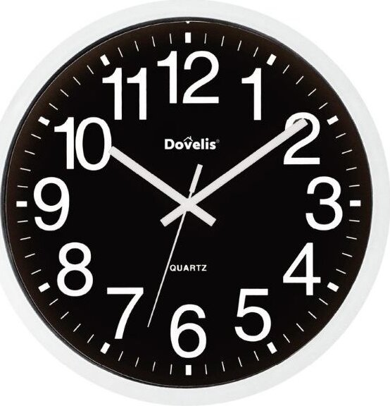 Garsaco Classic Nástenné hodiny s veľkými číslicami 25 cm, čierne