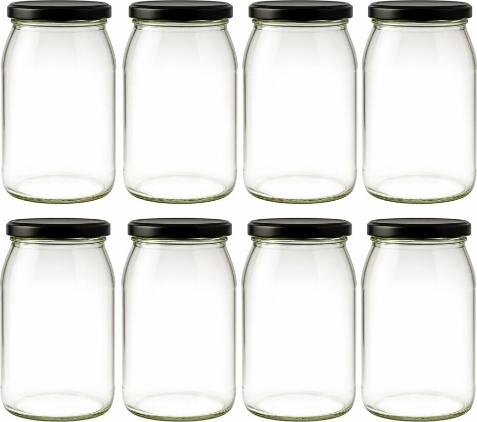 DuraHome Poháre zaváracie 900 ml s viečkom, 8 ks
