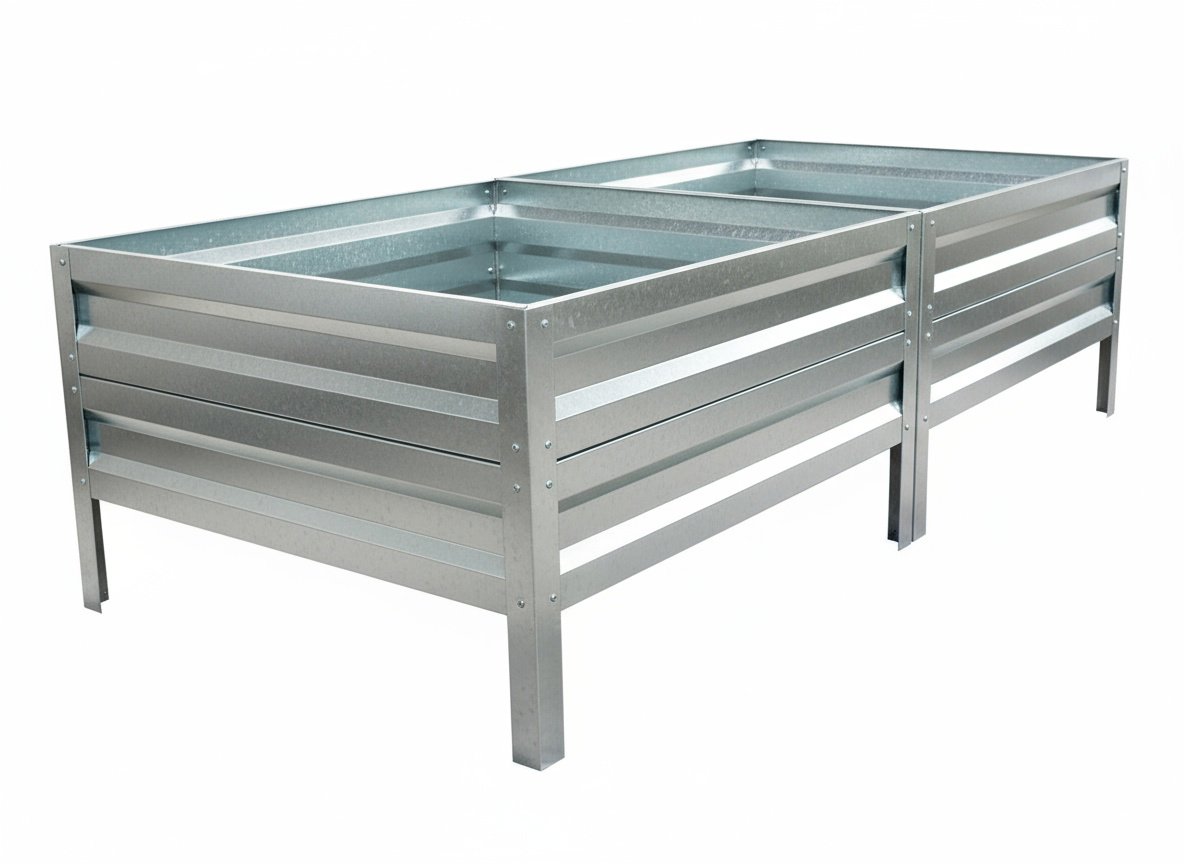 LEGI Vyvýšený záhon 0,65 × 2 m, pozinkovaný oceľový rám, výška 40 cm