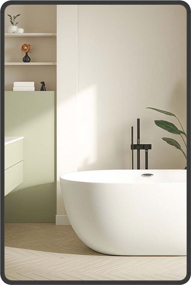 Songmics Závesné zrkadlo Monjra 61 × 91 cm čierne
