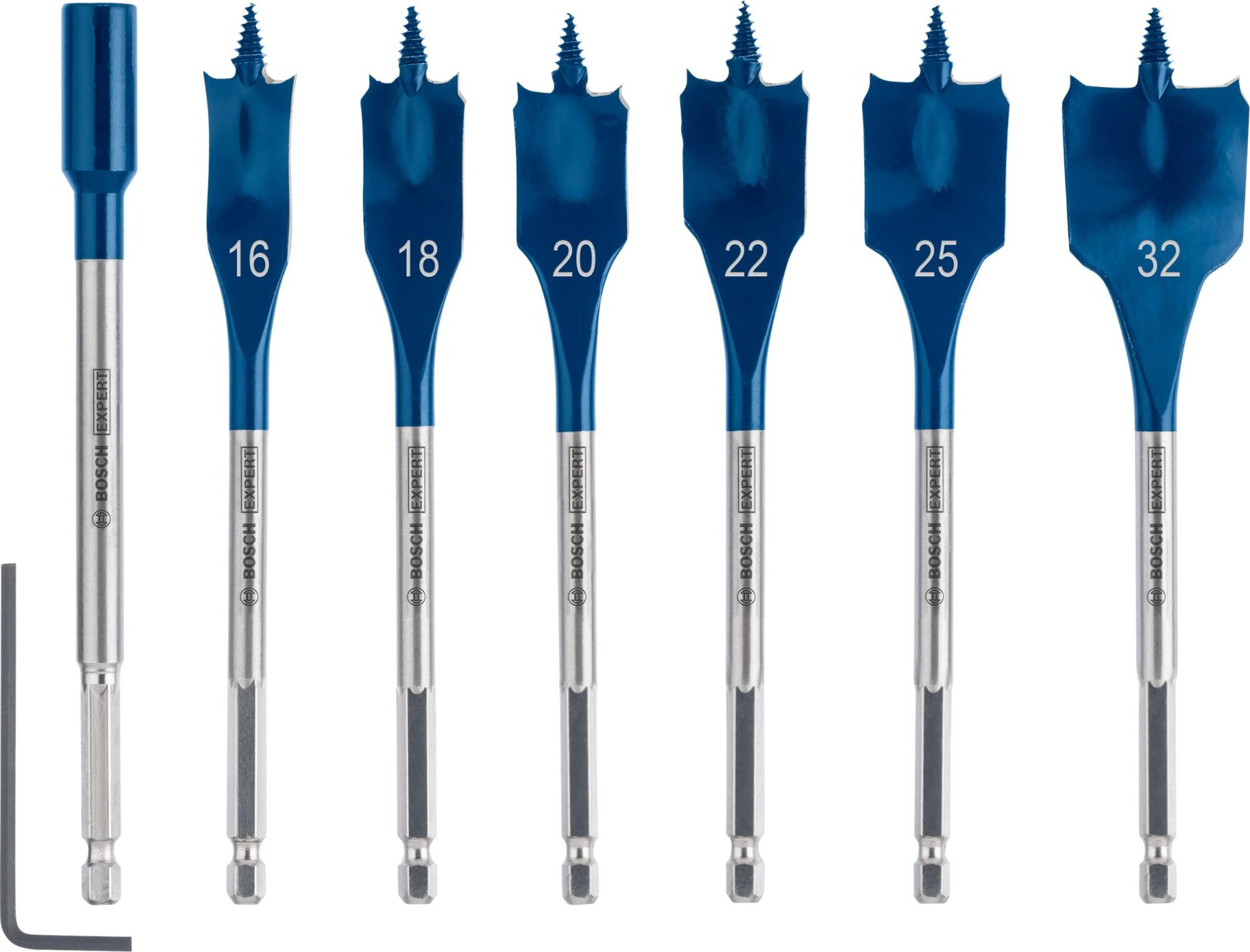 Bosch 7-dielna súprava plochých vrtákov do dreva EXPERT Self Cut Speed, 16 - 32 mm