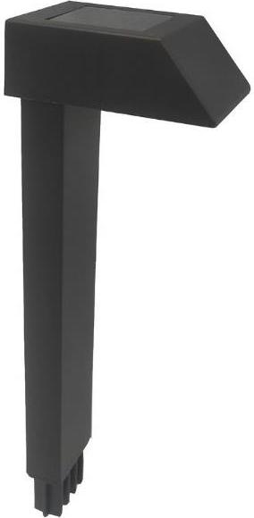 Entac Záhradný solárny stĺpik 29 cm, zapichovací, čierny, biele svetlo