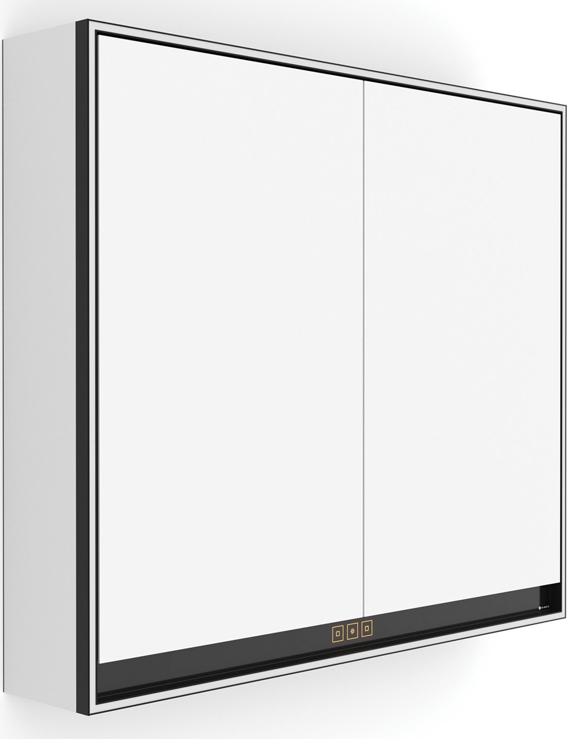 Nimco LED zrkadlová skrinka 80 cm čierna – dotykové nastavenie jasu a farby GAC-10003VX-90