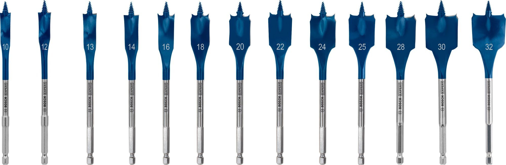 Bosch 13-dielna súprava plochých vrtákov do dreva EXPERT Self Cut Speed 10 - 32 mm