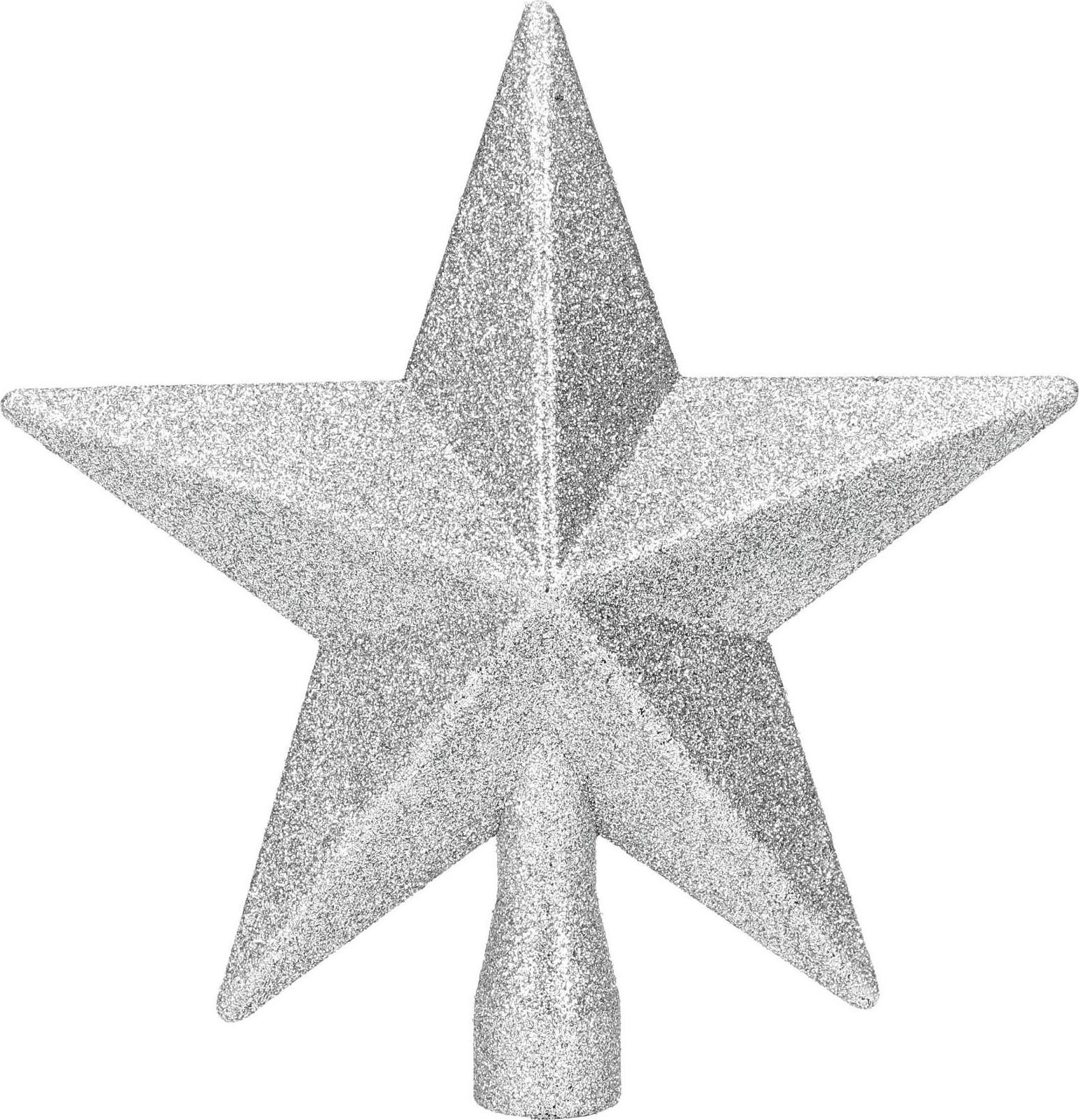 HIGHLIFE Špička na stromček Hviezda Silver 19 cm
