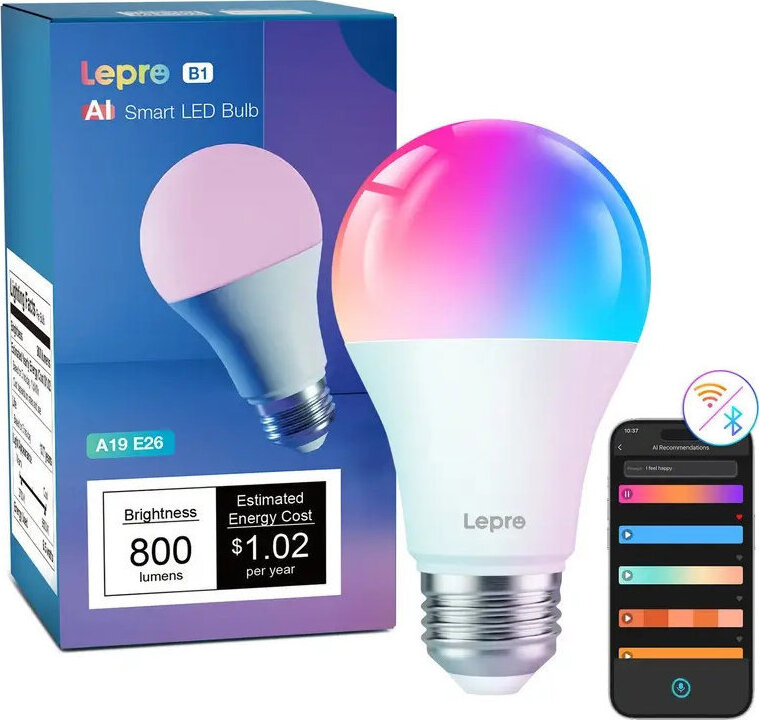Lepro B1 AI inteligentná žiarovka E27 RGBCW WiFi a Bluetooth 8,5 W 806 lm, 1 ks