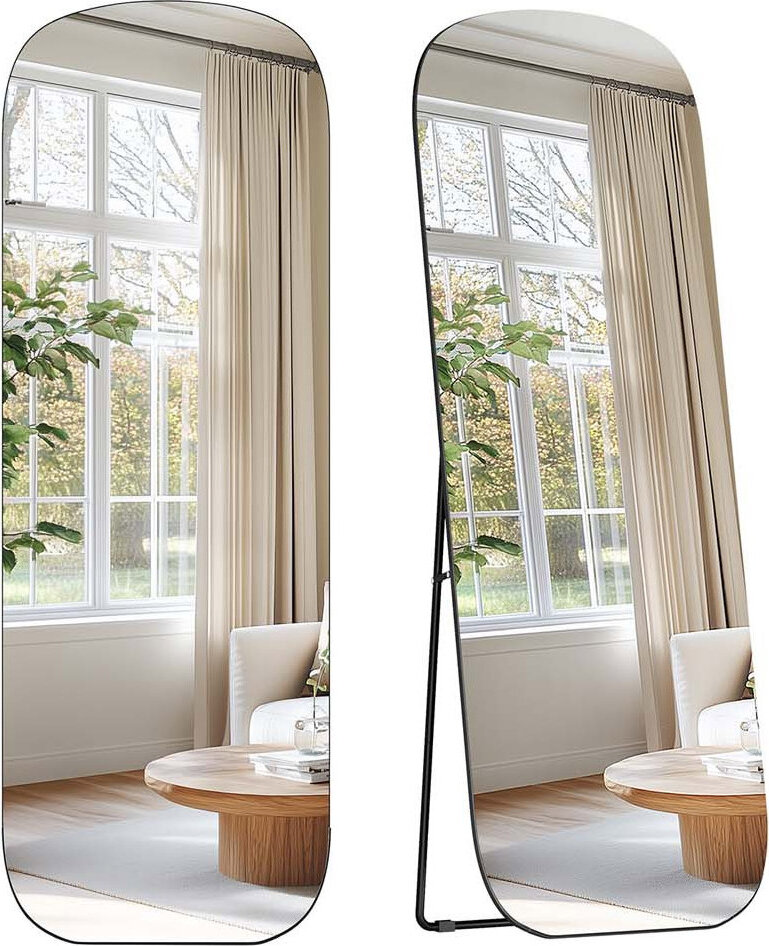 Songmics Bleer Voľne stojacie zrkadlo 160 cm čierne