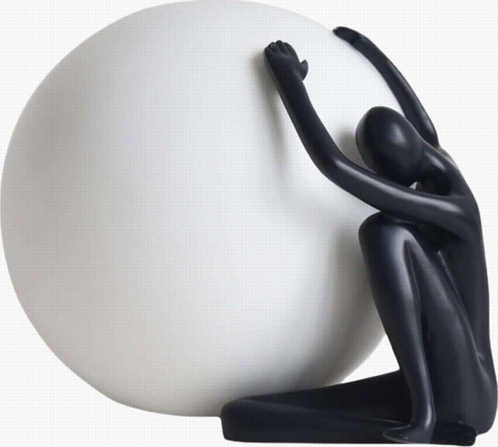 IMMAX SILUETTE Moon Lady – 53 cm, socha, dekoračná lampa, čierna, sklolaminát, 1× E27