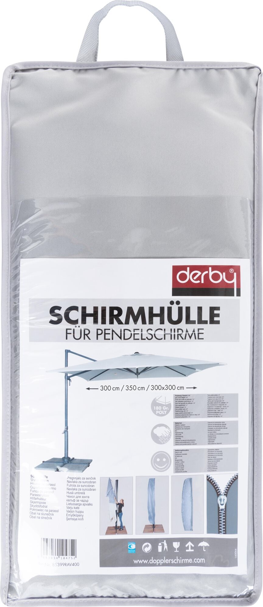 DERBY Ochranný obal na slnečníky s bočnou nohou do 300, 350 cm a 300 × 300 cm