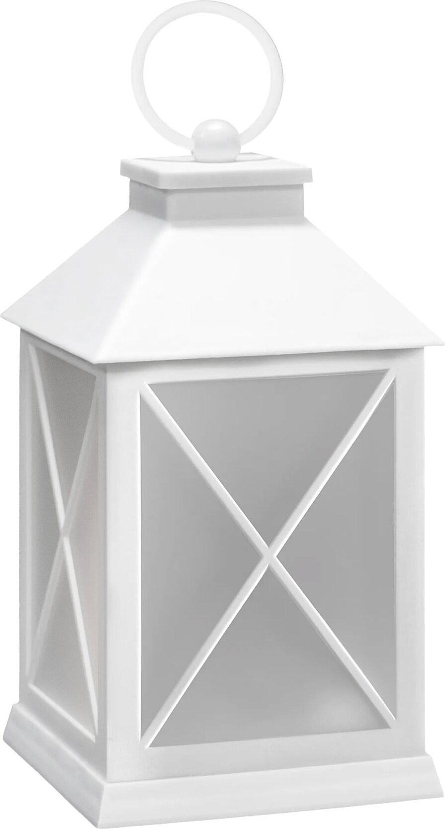 Solight LED vianočný lampáš biely, 20 cm, časovač