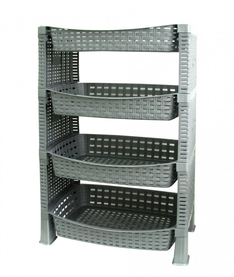 Mega Plast Shelf polyratan, 41 × 30 × 65 cm, svetlosivá