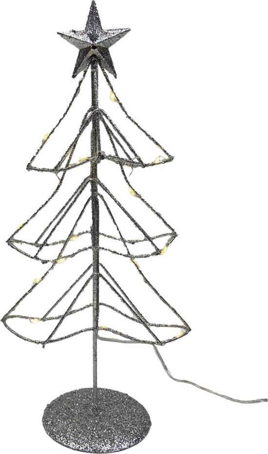PRODEX Vianočná dekorácia – LED stromček s hviezdou, strieborný, 30 cm