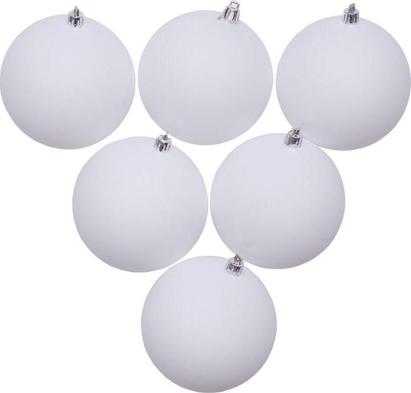 DECOLED Plastové guľa, priem. 10 cm, biela, 6× matná