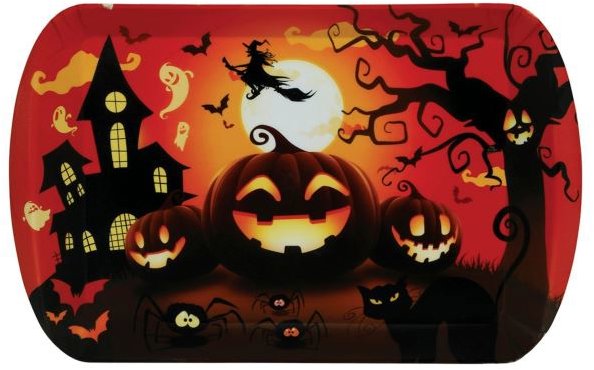 Guirca Plastová tácka strašidelná tekvica halloween 39 × 24 cm