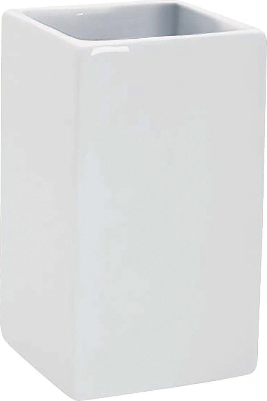 Spirella Pohárik na kefky QUADRO, porcelán, biely
