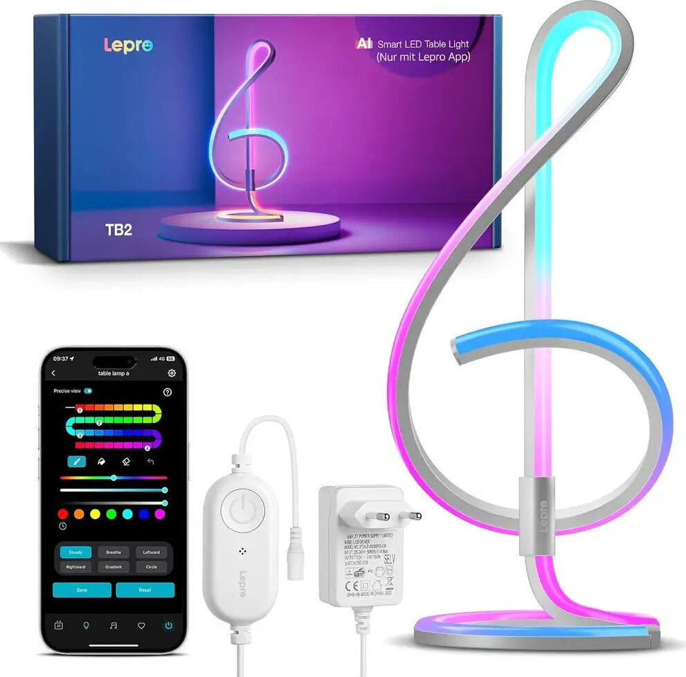 Lepro TB2 AI Smart Stolná Lampa RGBIC, WiFi a Bluetooth