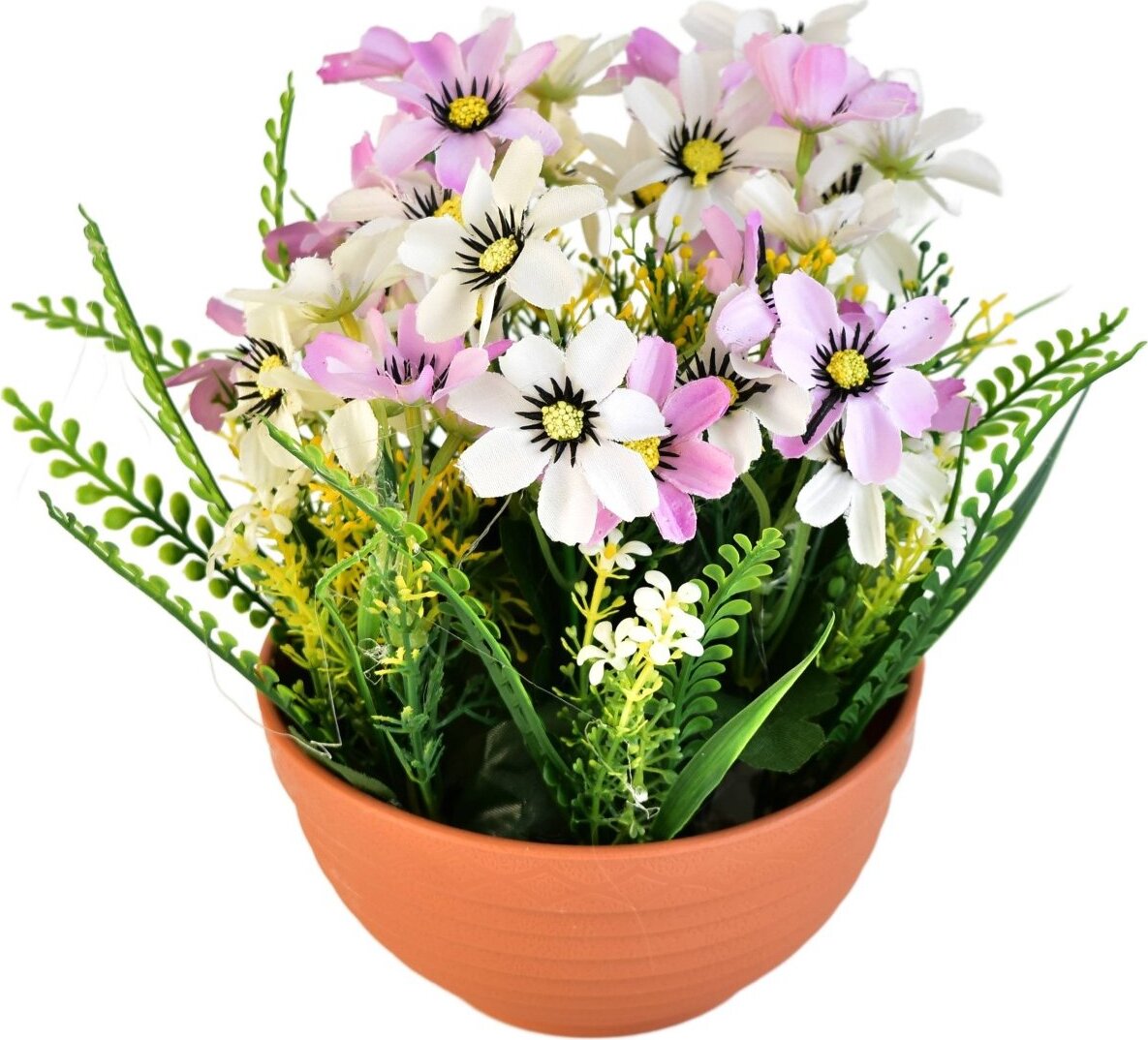BerryHome Kvetinová miska bielo-fialová, priemer 23/21 cm