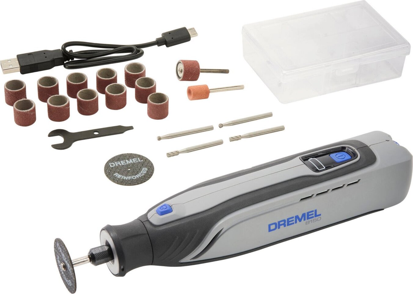 DREMEL Priama brúska AKU 8150, 20 ks príslušenstva F.013.815.0JA (1× 2 Ah)
