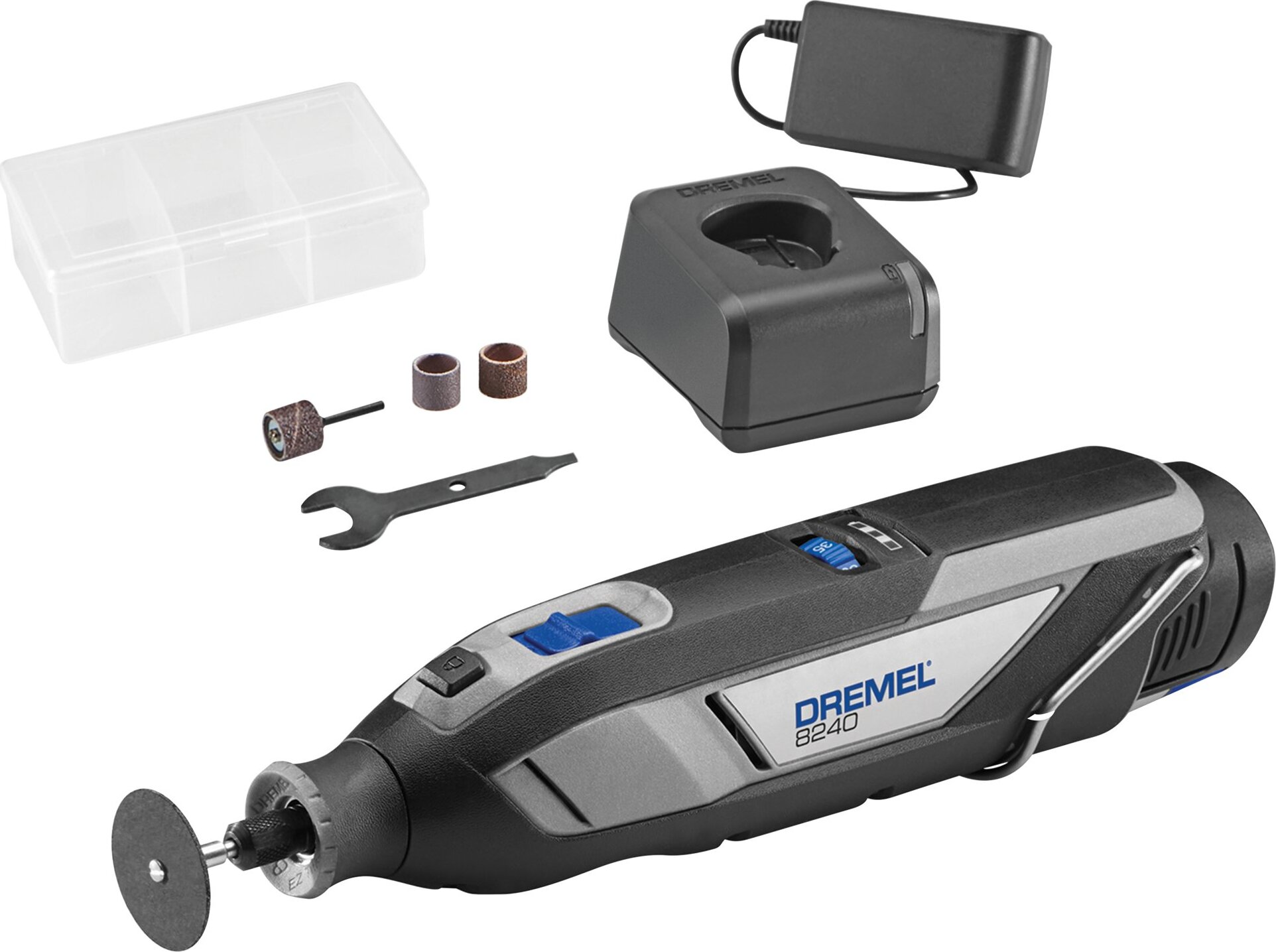 DREMEL AKU 8240, 5 ks príslušenstva F.013.824.0JA, 1× 2 Ah