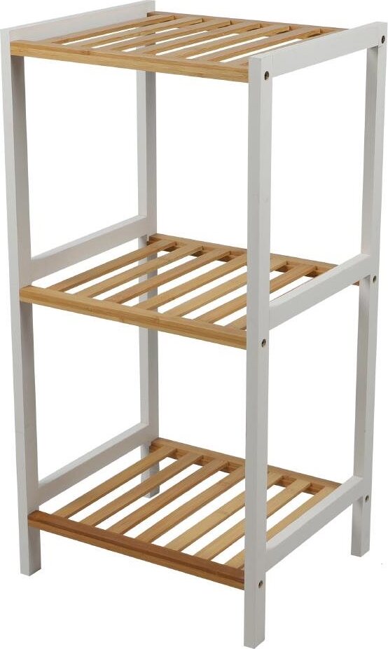 DOCHTMANN Policový regál 35 × 30 × 70 cm, biely/bambus