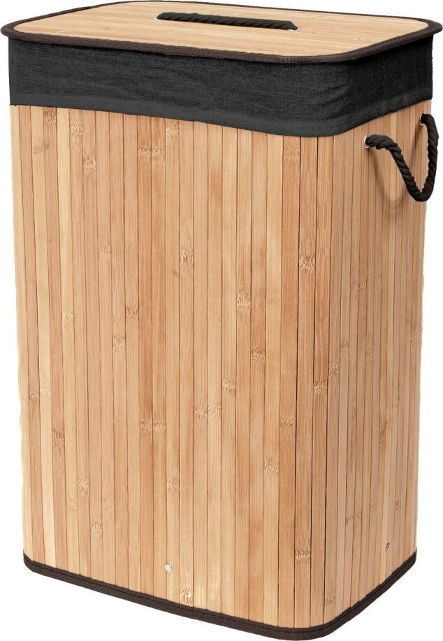 Compactor skladací kôš na bielizeň Bamboo, čierny