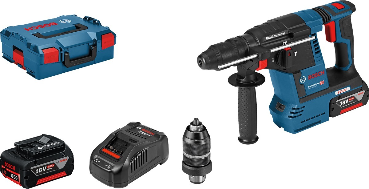 BOSCH Professional Kombinované vŕtacie kladivo AKU GBH 18V-26 F, L-BOXX 0.611.910.007 (2× 5 Ah)
