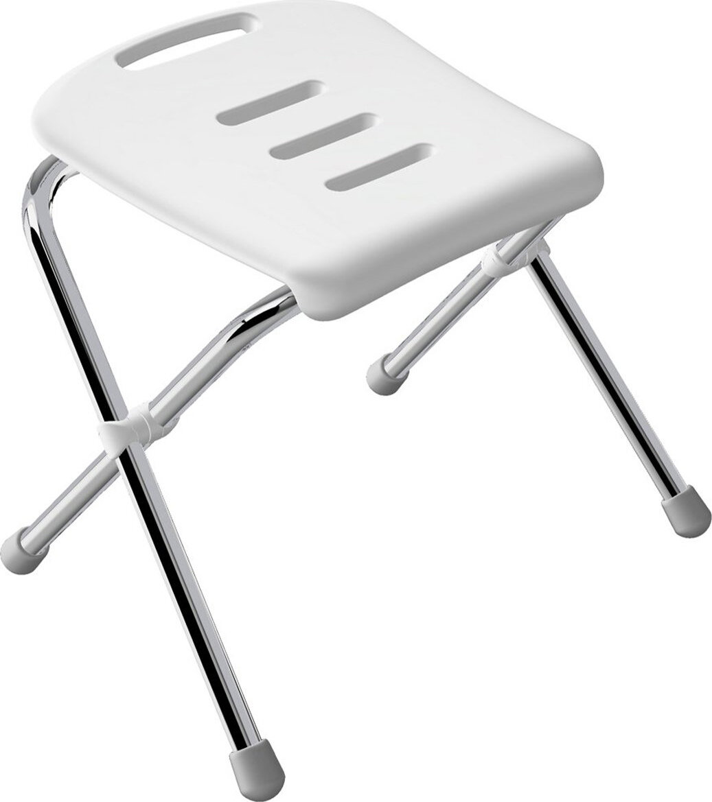 SPIRELLA Sedadlo do sprchy SITZ, skladacie, biele, chrómovaná oceľ, 47 cm, do 130 kg