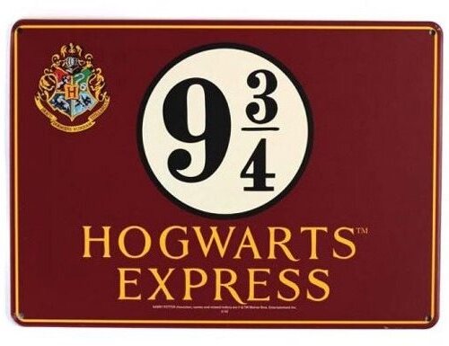 Harry Potter – Platform 9 3/4 – plechová ceduľa na stenu, veľ. A5